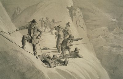 Admiring the View, from Ten Scenes in the Last Ascent of Mont Blanc Including Five Views from the Summit by English School